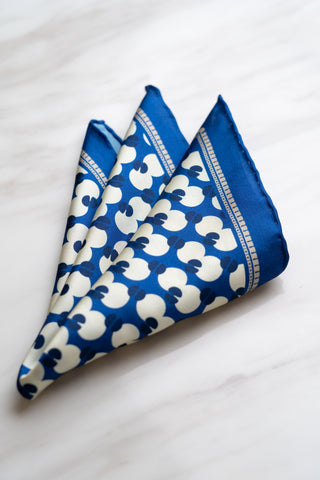 PS044BU Blue Floral Pocket Squares