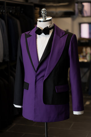 Purple & Black Layered Suit By Customize