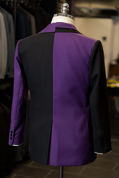 Purple & Black Layered Suit By Customize