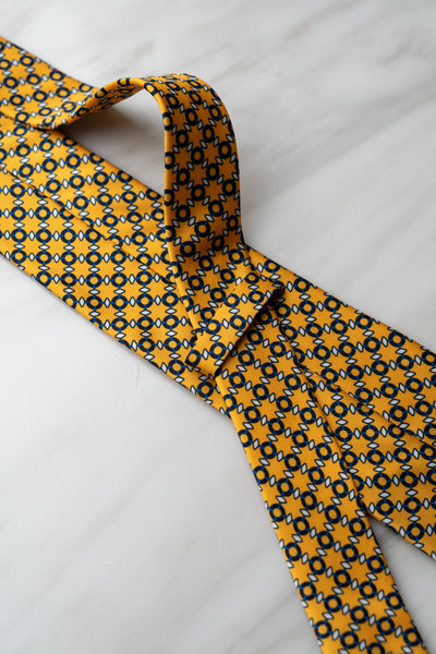 AT145YW Turmeric Yellow Floral Tie