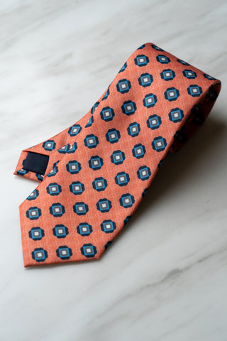 AT146OR Dark Orange Floral Tie