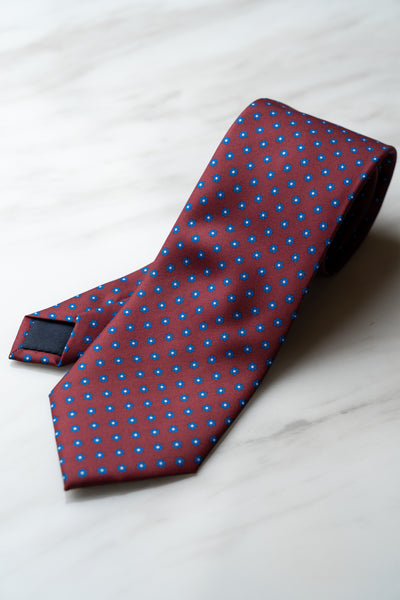 AT150RD Burgundy Red With Blue Floral Tie