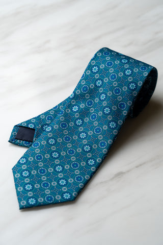 AT152BU Petrol Blue Floral Tie