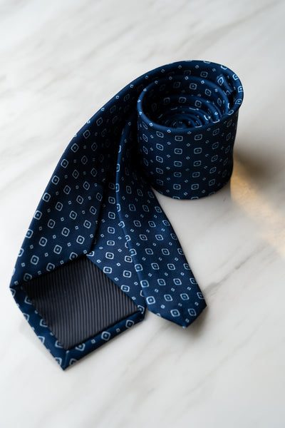 AT155BU Blue Check & Dots Tie
