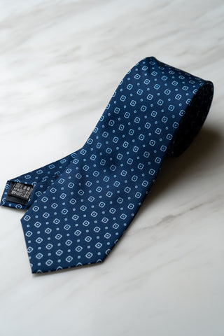 AT155BU Blue Check & Dots Tie