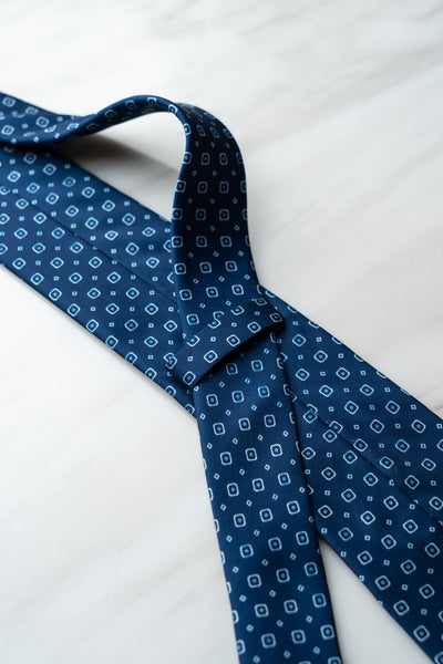 AT155BU Blue Check & Dots Tie