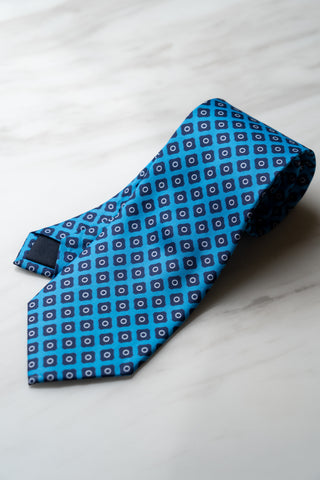 AT162BU Blue Check & Dots Tie