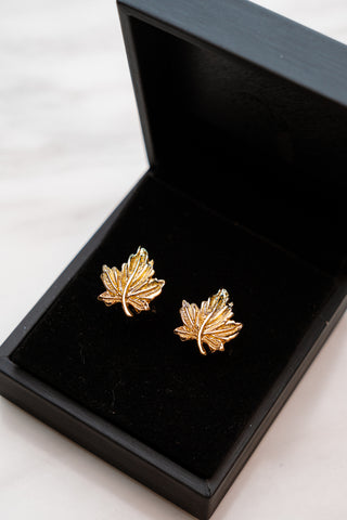 CL001GD Maple Leaf Cufflink