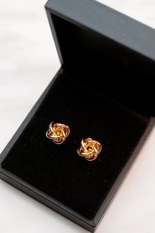 CL010GD Gold Smooth Knot Cufflink