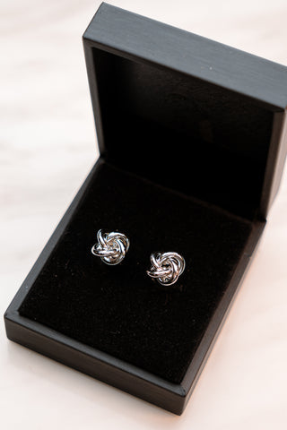 CL011SV Silver Smooth Knot Cufflink