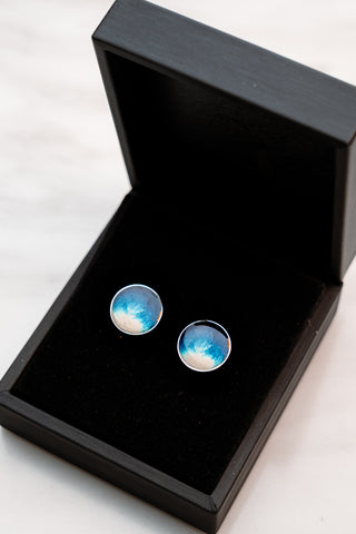 CL015BU Blue/White Gradient Cufflink