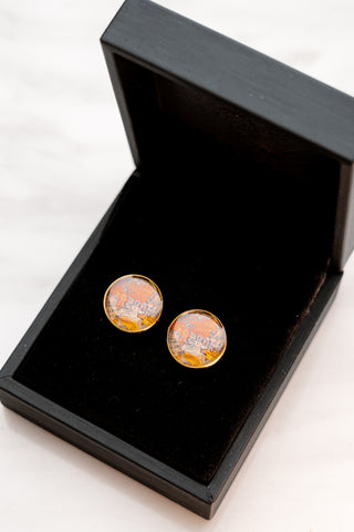 CL017GD Map Cufflink-Gold