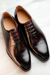 LS006RD Dark Red Leather Shoes
