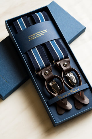 Blue Stripe Suspender