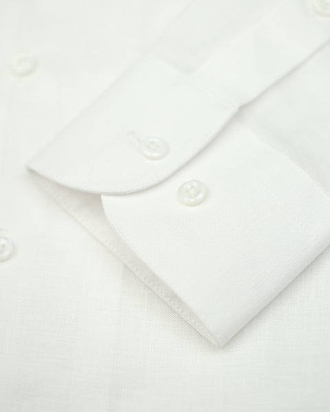 White 100% 60 Lea Linen Shirt