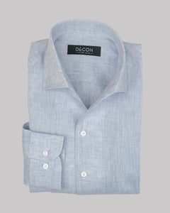 Blue 100% 60 Lea Linen Shirt