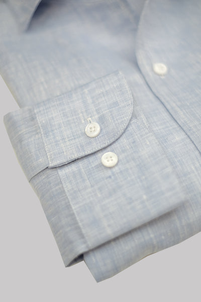 Blue 100% 60 Lea Linen Shirt