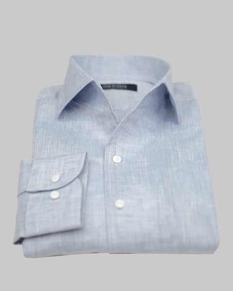 Blue 100% 60 Lea Linen Shirt