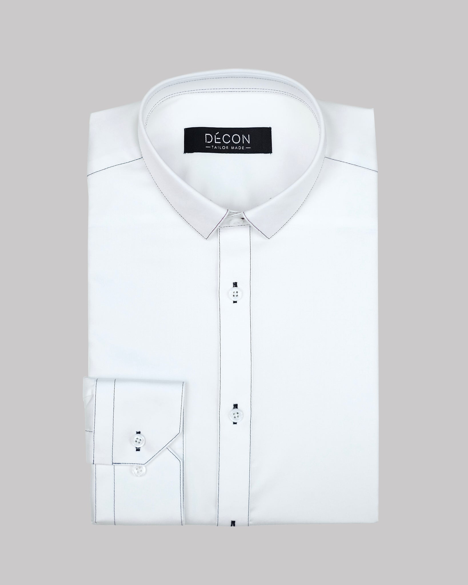 White Shirt With Black Stitching